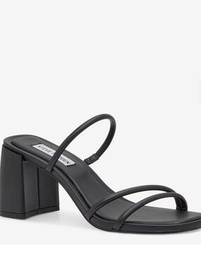 Steve Madden Black Strappy Block Heel Sandals